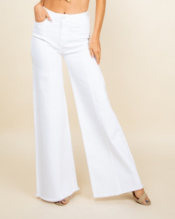 Women's High Waist Vintage Flare Wide Leg Jeans