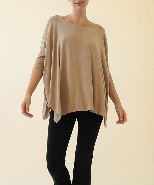 Women's Flared Bamboo Poncho Tunic