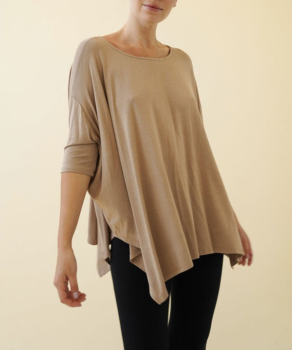 Women's Flared Bamboo Poncho Tunic