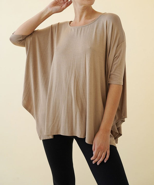 Women's Flared Bamboo Poncho Tunic