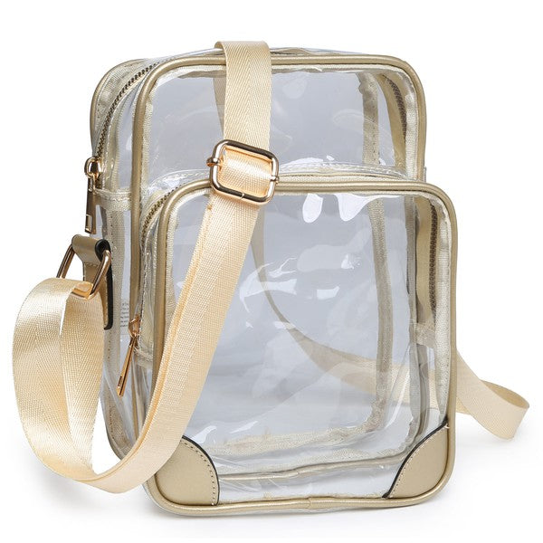 Women's Transparent Faux Leather Crossbody Bag