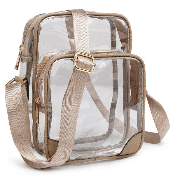 Women's Transparent Faux Leather Crossbody Bag