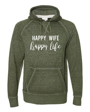 Women's Vintage Hoodie - Happy Wife Happy Life Sweatshirt