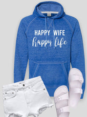 Women's Vintage Hoodie with Happy Wife Design