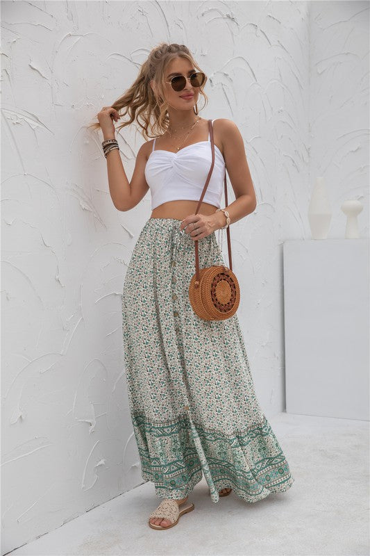 Women's Casual Print Maxi Skirt