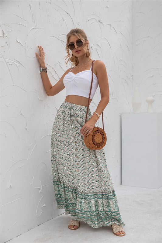 Women's Casual Print Maxi Skirt