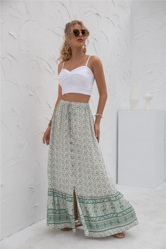 Women's Casual Print Maxi Skirt