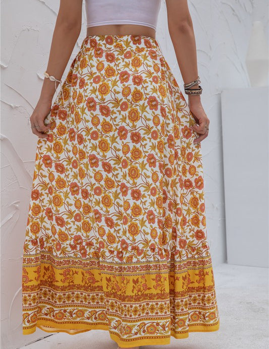 Women's Casual Print Maxi Skirt