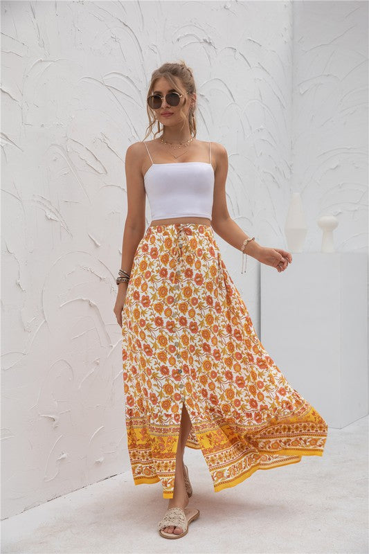 Women's Casual Print Maxi Skirt