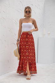 Women's Casual Print Maxi Skirt