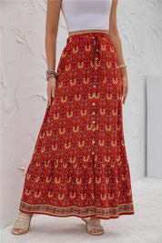 Women's Casual Print Maxi Skirt