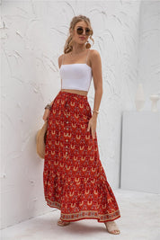 Women's Casual Print Maxi Skirt