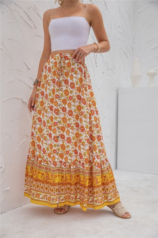 Women's Casual Print Maxi Skirt