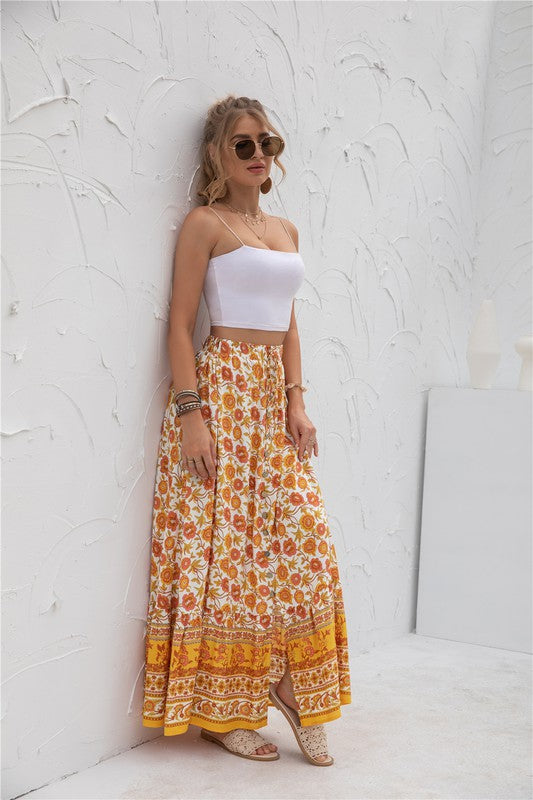 Women's Casual Print Maxi Skirt