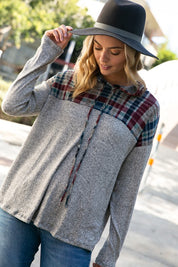 Women's Plaid Mixed Sweatshirts