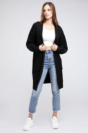 Women's Loose Fit Twist Knitted Open Front Cardigan