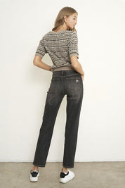 Women's High Rise Girlfriend Jeans in Dark Grey Wash