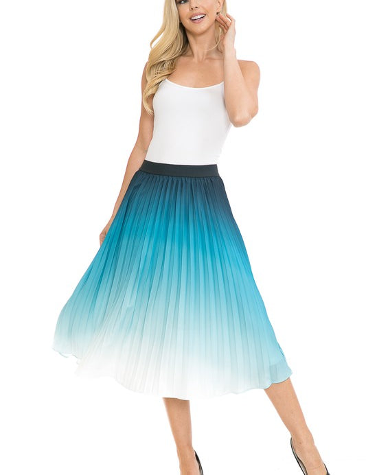 Women's High Waist Pleated A-Line Swing