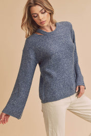 Women's Casual Edgy Cutout Sweater