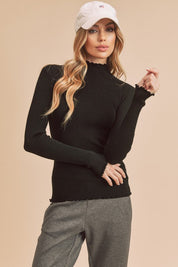 Women's Casual Regular Fit Mock Neck Sweater