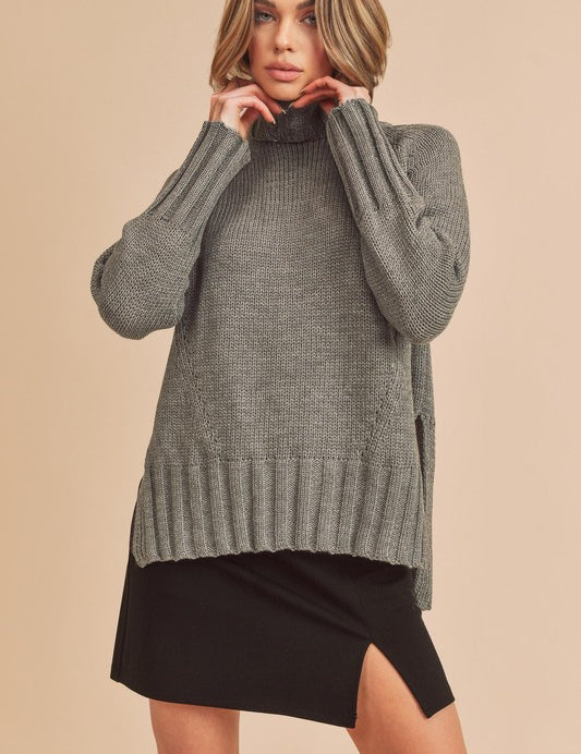 Women's Cozy Funnel Neck Slouchy Sweater