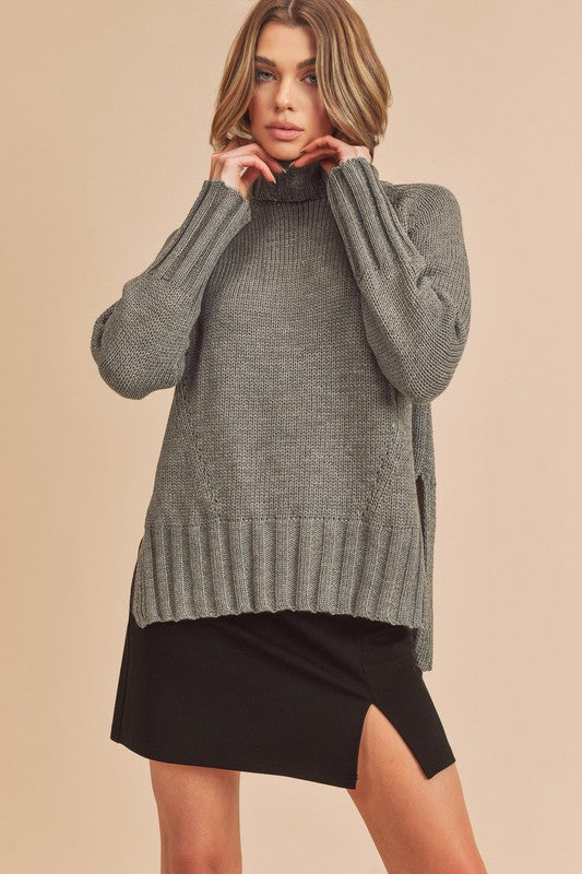 Women's Cozy Funnel Neck Slouchy Sweater