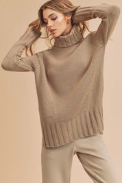 Women's Cozy Funnel Neck Slouchy Sweater