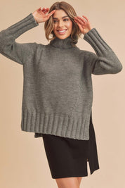 Women's Cozy Funnel Neck Slouchy Sweater