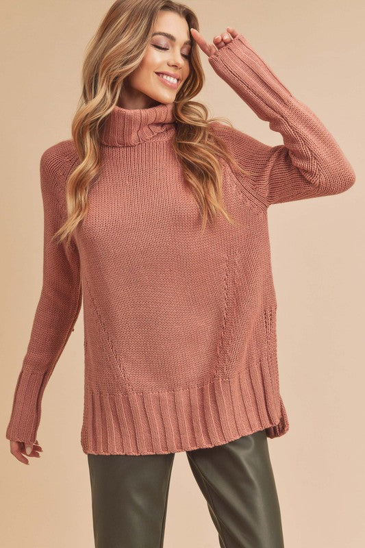 Women's Cozy Funnel Neck Slouchy Sweater