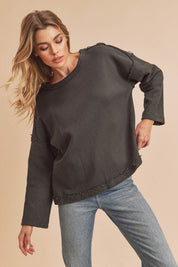 Women's Cozy Crew Neck Cotton Pullover