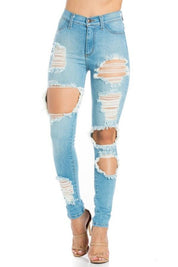 Women's High Rise Ripped Skinny Jeans