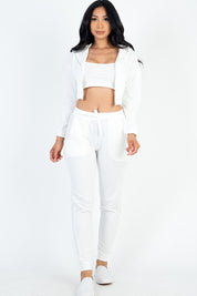 Women's Cropped Cami Jacket and Jogger Set