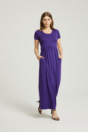 Women's Casual A-Line Maxi Dress with Pocket