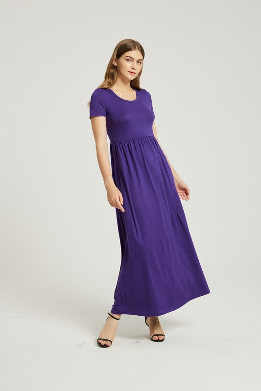 Women's Casual A-Line Maxi Dress with Pocket