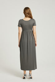 Women's Casual A-Line Maxi Dress with Pocket