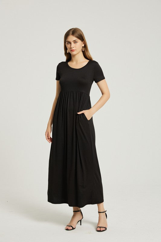 Women's Casual Maxi Dress with Pocket for Summer Style