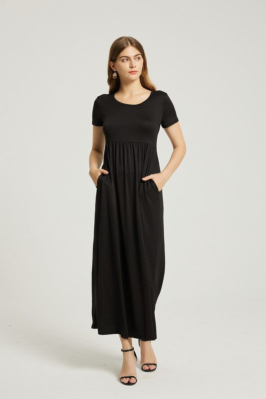 Women's Casual Maxi Dress with Pocket for Summer Style