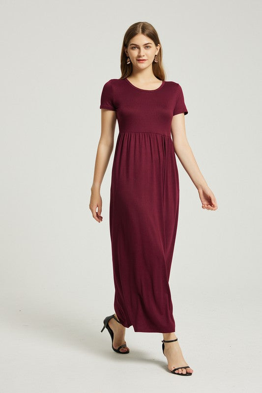 Women's Casual A-Line Maxi Dress with Pocket