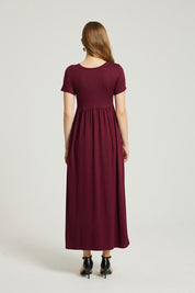 Women's Casual A-Line Maxi Dress with Pocket