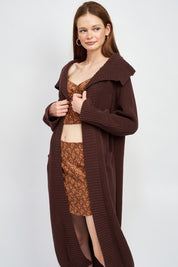 Women's Lapel Maxi Cardigan