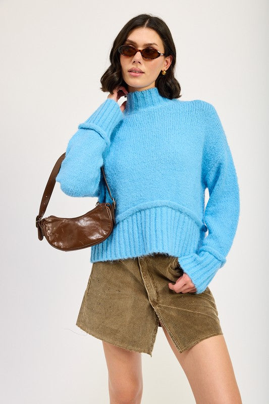 Women's Turtle Neck Acrylic Blend Body Sweater