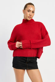 Women's Turtle Neck Acrylic Blend Body Sweater