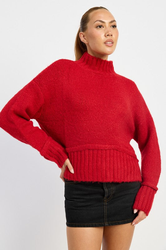 Women's Turtle Neck Acrylic Blend Body Sweater