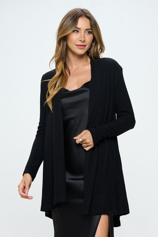 Women's Regular Fit Brushed Knit Cashmere Feel Cardigan