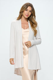 Women's Regular Fit Brushed Knit Draped Cardigan