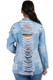 Women's Cutout Denim Jacket