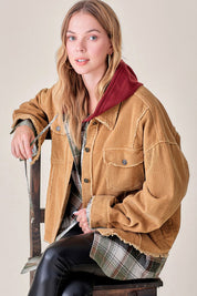 Women's Oversized Corduroy Shacket Jacket