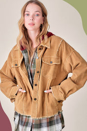 Women's Oversized Corduroy Shacket Jacket