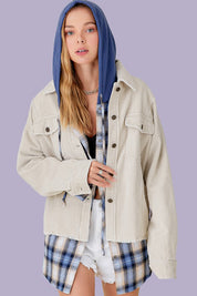 Women's Oversized Corduroy Shacket Jacket