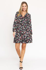 Women's V-Neck Floral Mini Dress